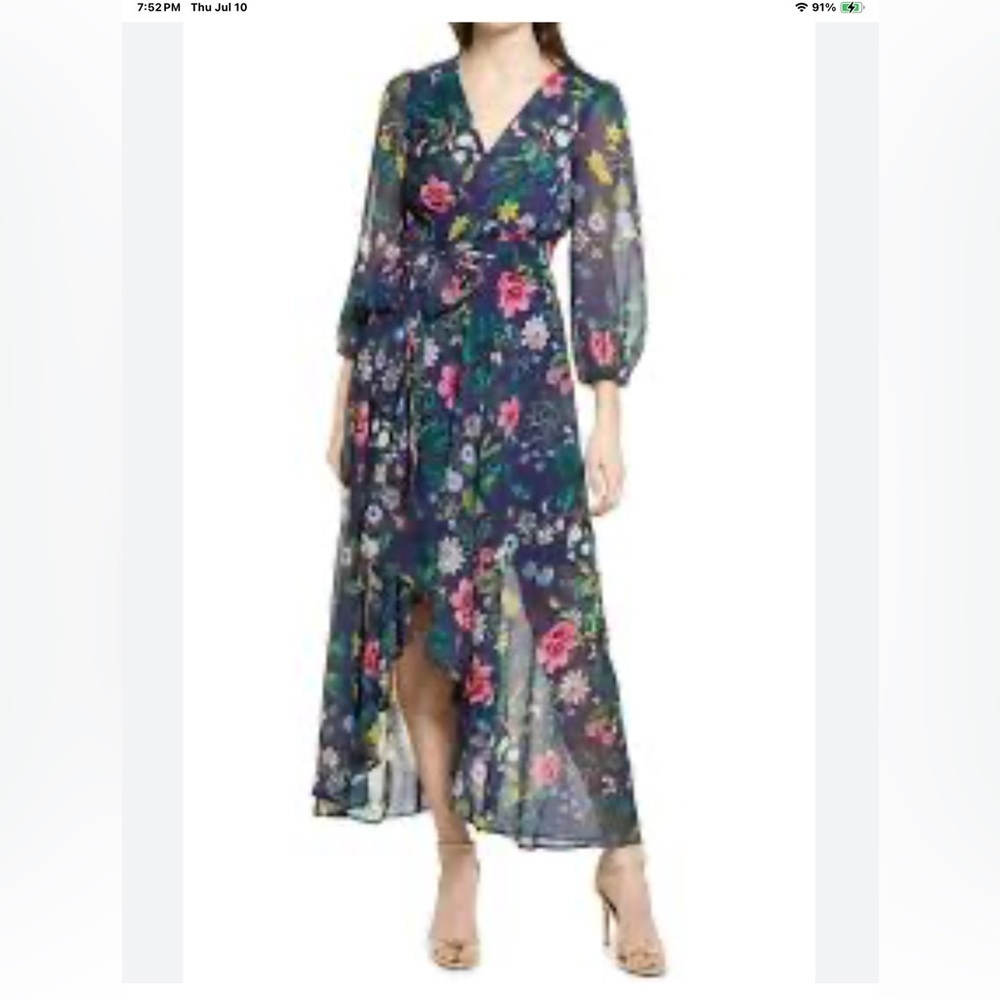 Eliza J Floral High Low Maxi Dress